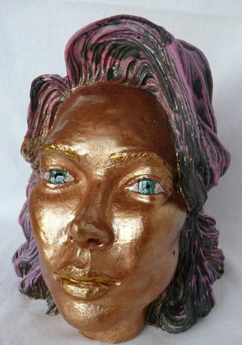 Portrait of Unknown Girl, 2023, mixed media, 40 x 23 x 23 cm. / 15.7 x 9 x 9 in.