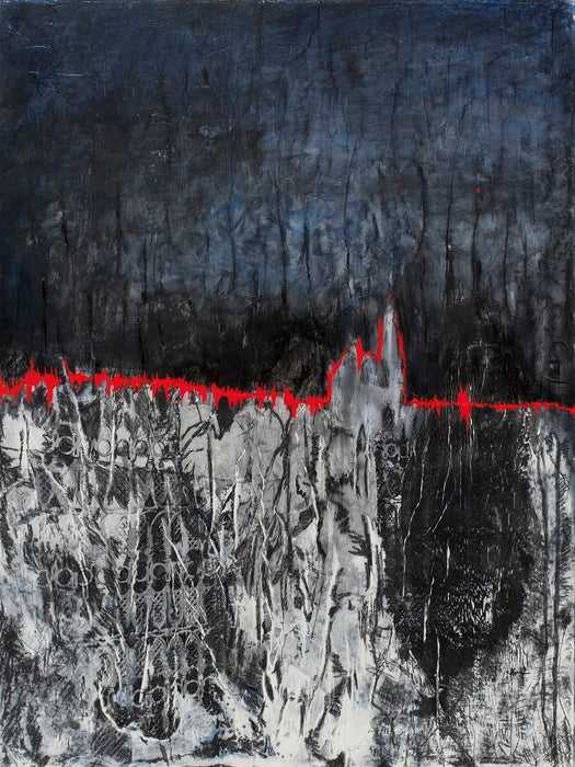Pulse, 2016, mixed media, 48 x 36 in. / 121.92 x 91.44 cm.