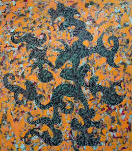RAZE, 2020, acrylic on canvas, 96 x 84 in. / 243.84 x 213.36 cm.