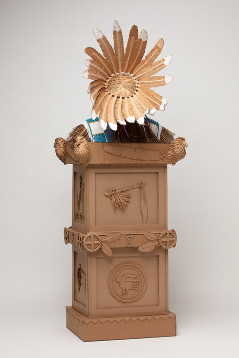 Red Cloud, 2025, recycled cardboard, 79 x 29 x 25 in. / 200.66 x 73.66 x 63.5 cm.