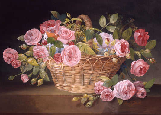 Rose Basket Village, 2018, gouache, 32 x 39 in. / 81.28 x 99.06 cm.