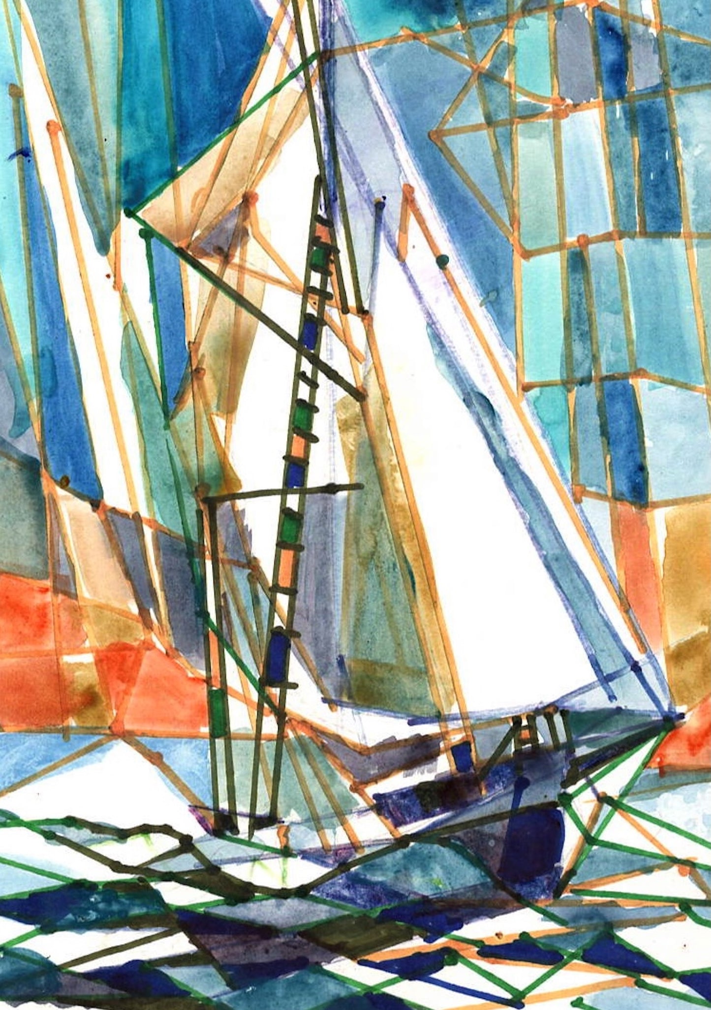 Sail Away, 2026, watercolor, 9 x 12 in. / 22.86 x 30.48 cm.