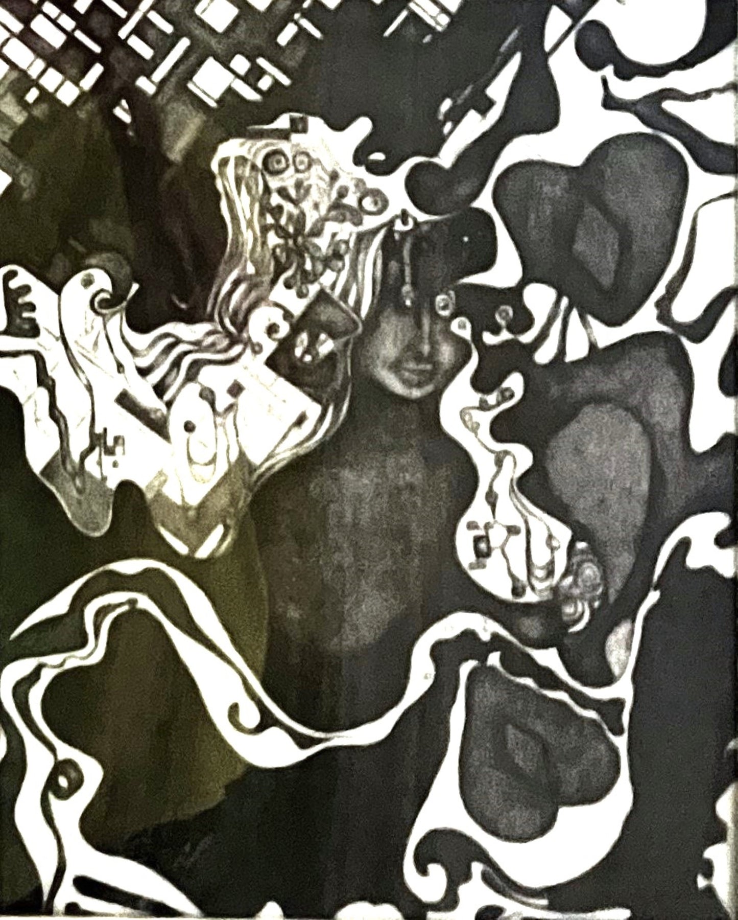 STANDING IN THE SHADOWS, 2026, black ink on paper, 8 x 11 in. / 20.32 x 27.94 cm.