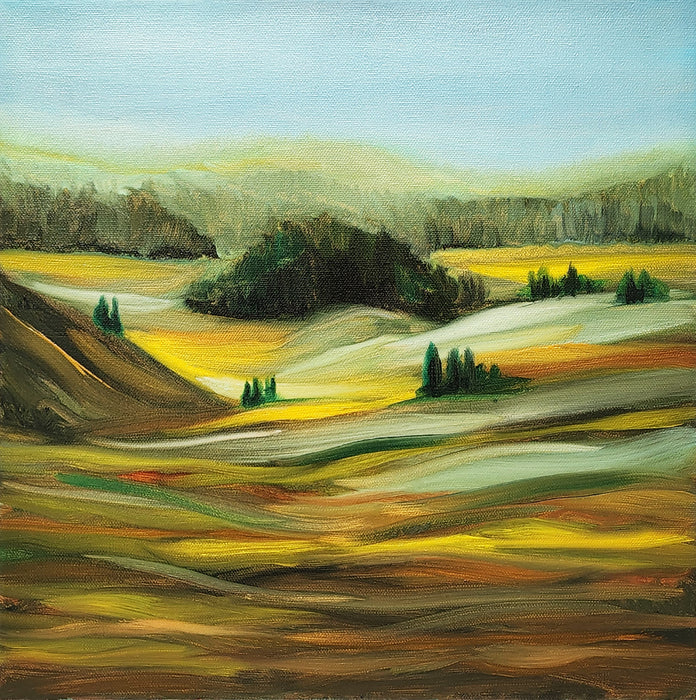 Sage Hills, 2024, oil on canvas, 14 x 14 in. / 35.56 x 35.56 cm.