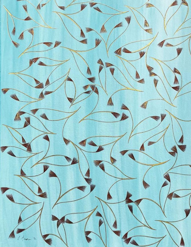 Fluid Floral Design, 2022, watercolor and ink on arches watercolor paper, 24 x 30 in. / 60.96 x 76.2 cm.