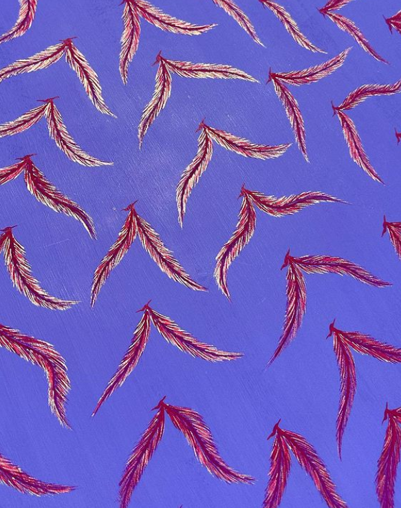Expanding, 2023, gouache on wood panel, 18 x 24 in. / 45.72 x 60.96 cm.