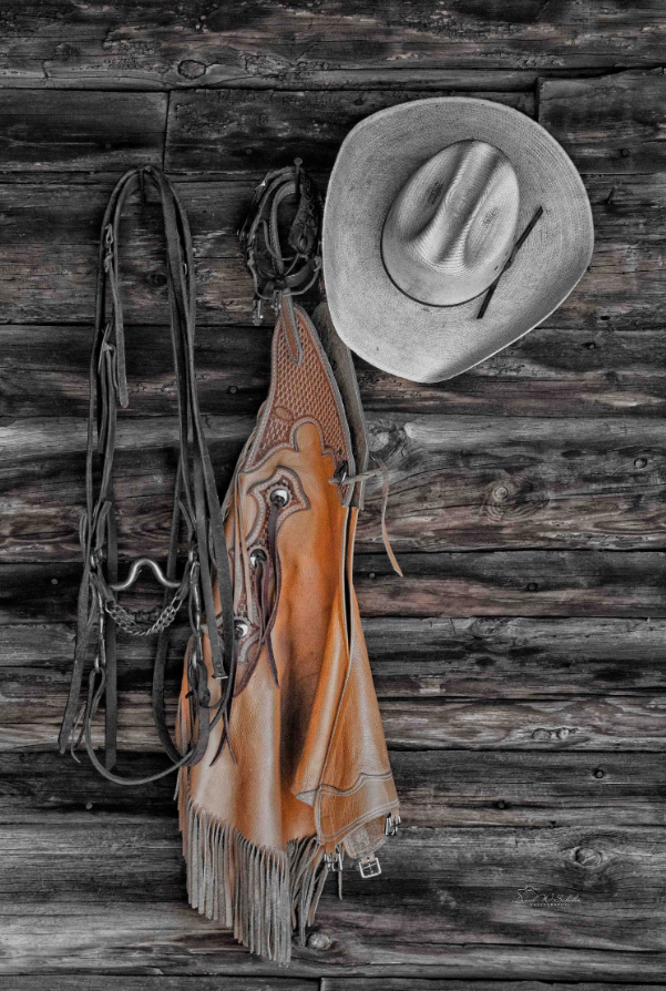 Bridle, Chaps, & Hat, 2011, photography, 12 x 18 in. / 30.48 x 45.72 cm.