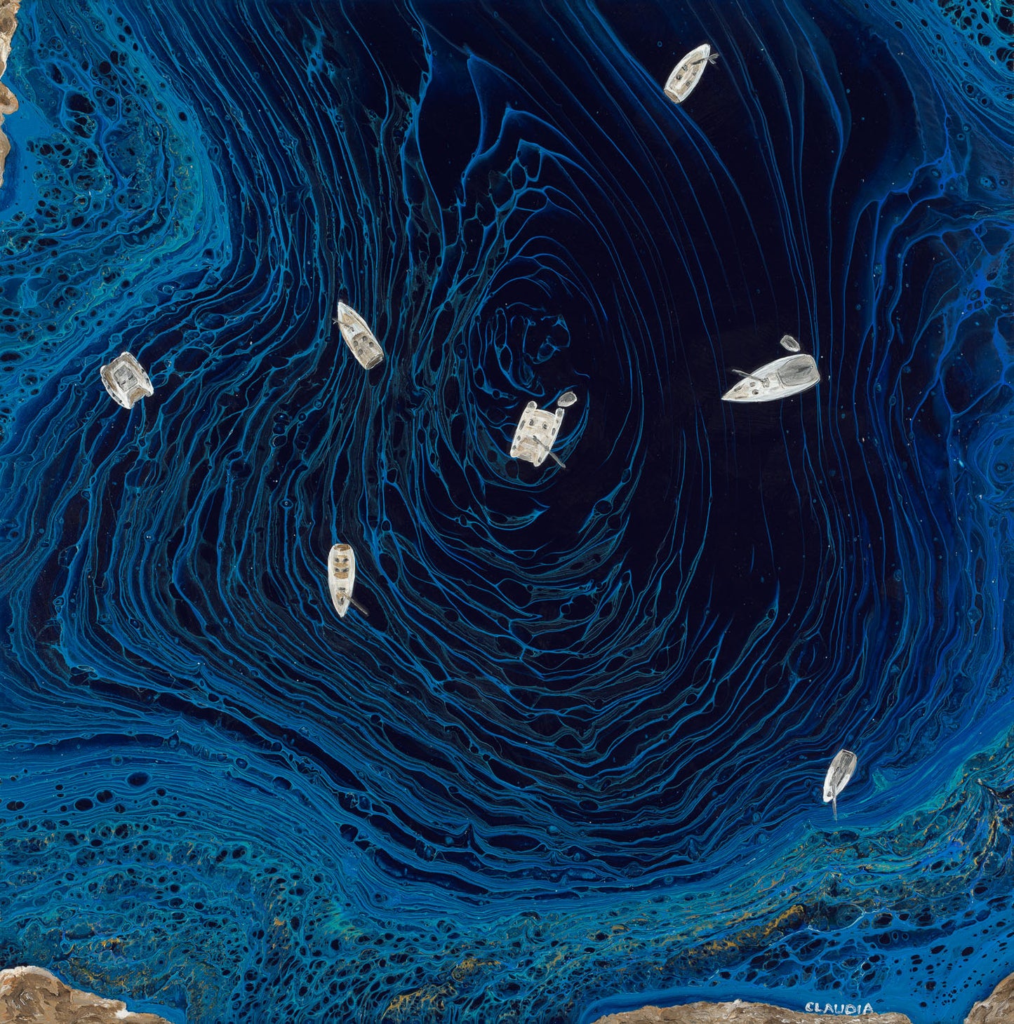 Secret Cove, 2025, acrylic, 20 x 20 in. / 50.8 x 50.8 cm.