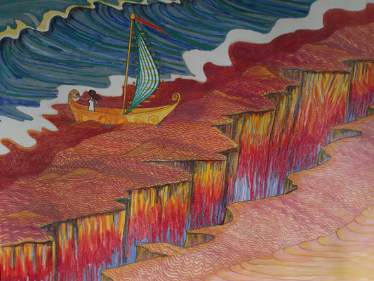 Seismic Shift, 2025, mixed media, 22 x 30 in. / 55.88 x 76.2 cm.
