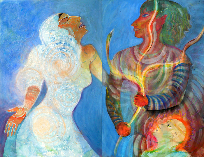 Singing Hafiz, 2022, watercolor, 52 x 40 in. / 132.08 x 101.6 cm.