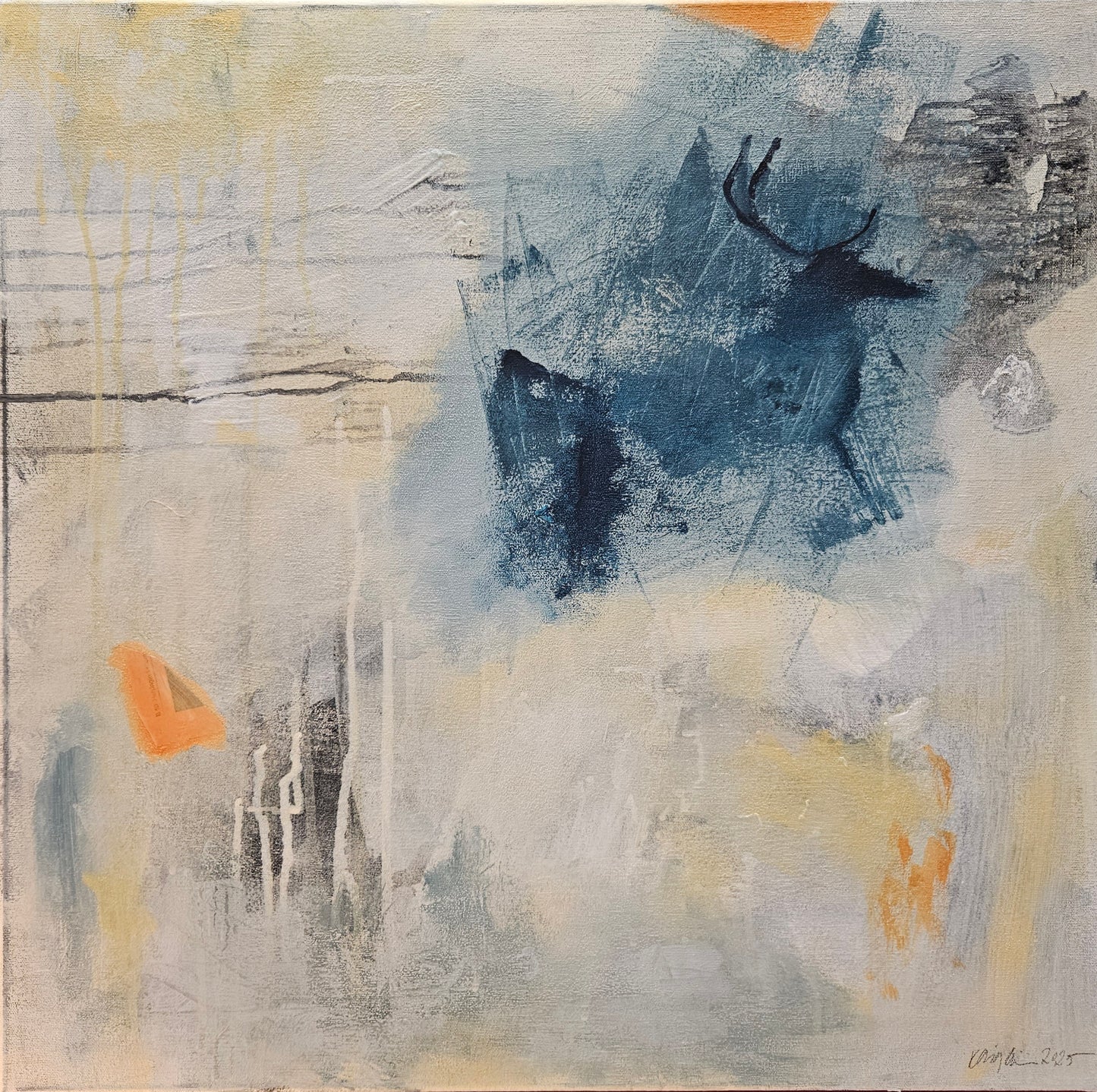 From a Cave to the World, 2025, acrylic, 60 x 60 cm. / 23.62 x 23.62 in.