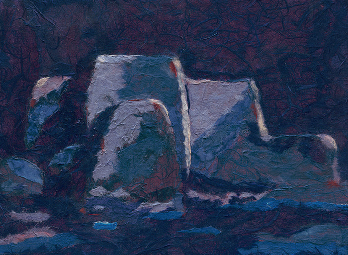 Sunlight Reflected, 2018, paper on canvas, 11 x 14 in. / 27.94 x 35.56 cm.