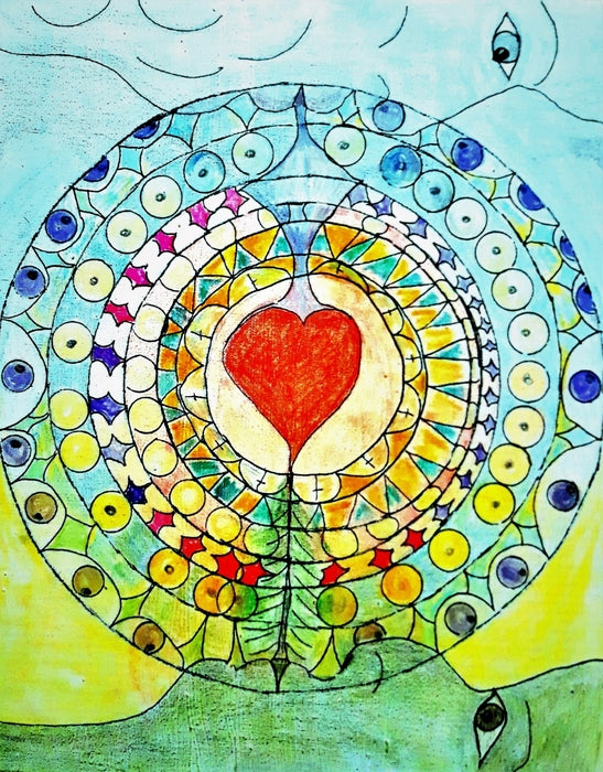 The Exchange, 2021, mixed media, 20 x 16 in. / 50.8 x 40.64 cm.