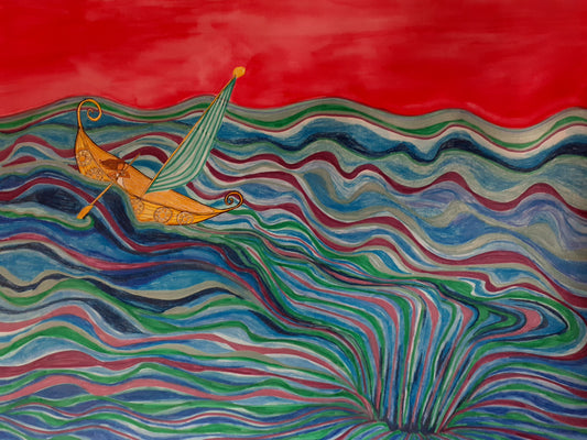 The Ship of State, 2025, mixed media, 22 x 30 in. / 55.88 x 76.2 cm.