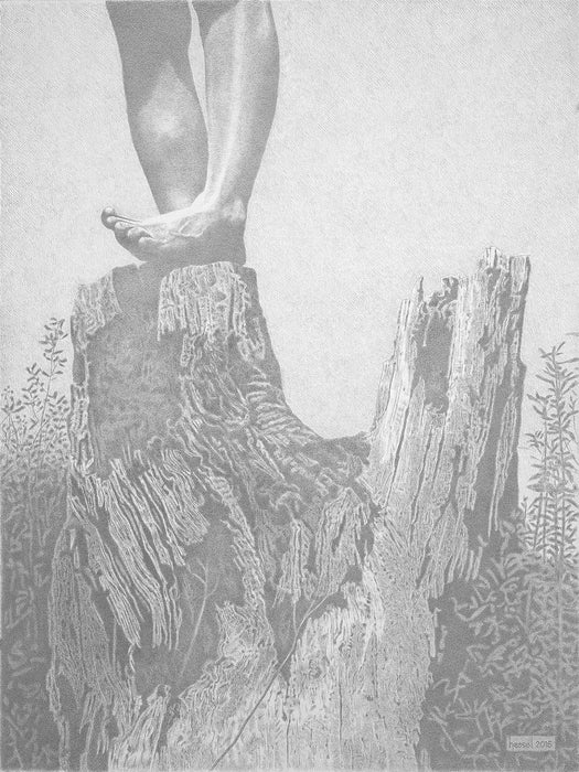 The Persistence of Life, 2017, silverpoint drawing, 24 x 18 in. / 60.96 x 45.72 cm.