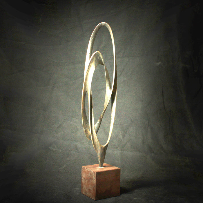 Toroidal Warp 5, 2013, 3D printed bronze, 12 x 4 x 4 in. / 30.48 x 10.16 x 10.16 cm.