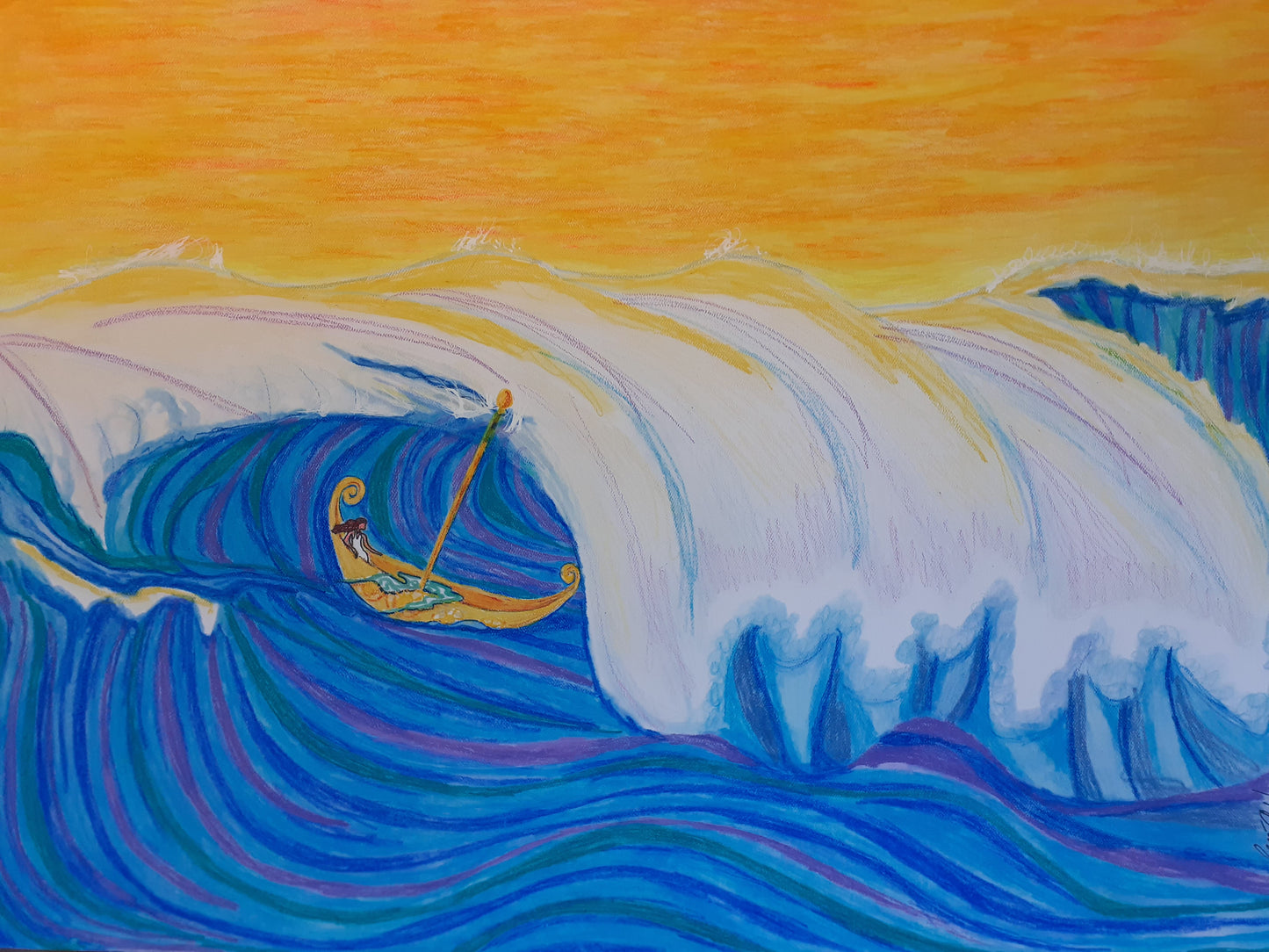 Unnerving Seachange, 2025, mixed media, 22 x 30 in. / 55.88 x 76.2 cm.