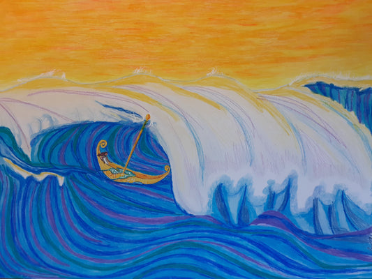 Unnerving Seachange, 2025, mixed media, 22 x 30 in. / 55.88 x 76.2 cm.