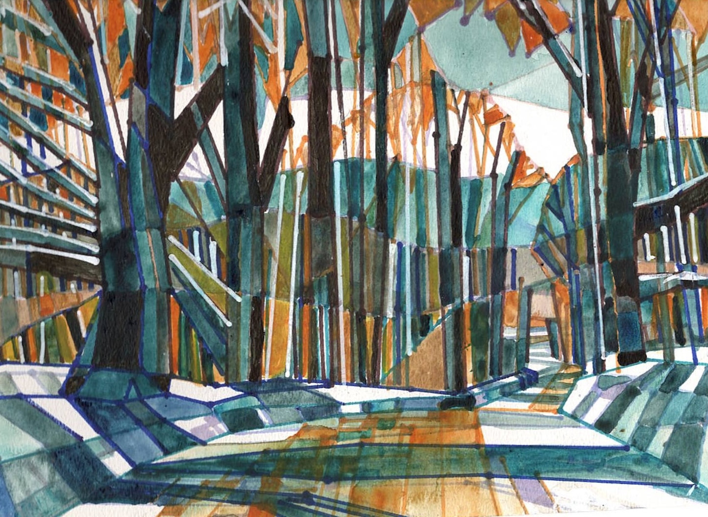 Winter Passage, 2026, watercolor, 9 x 12 in. / 22.86 x 30.48 cm.