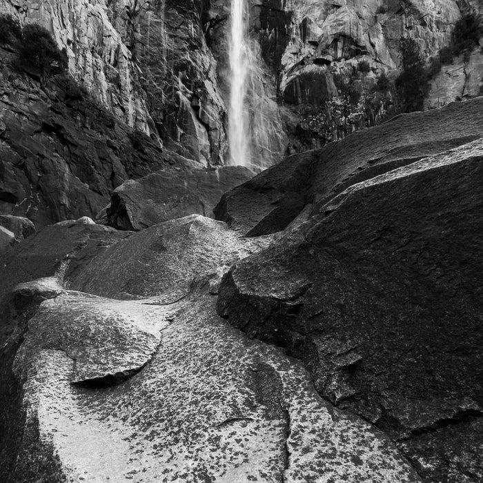 Waterfall on Granite, Yosemite, 2010, photograph, 24 x 24 in. / 60.96 x 60.96 cm.