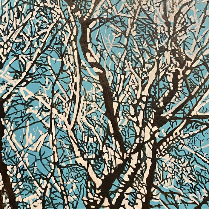 Winter Beech, 2023, acrylic on canvas, 12 x 12 in. / 30.48 x 30.48 cm.