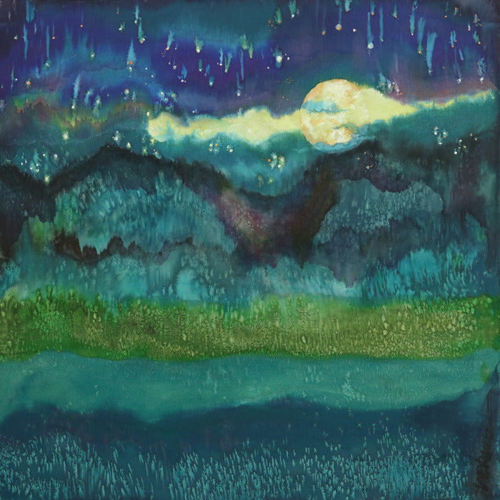 Wishing, 2022, silk painting, 22 x 22 in. / 55.88 x 55.88 cm.