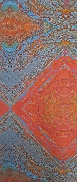 Aqua Electron, 2018, fiber-quilted art, 42 x 18 in. / 106.68 x 45.72 cm.