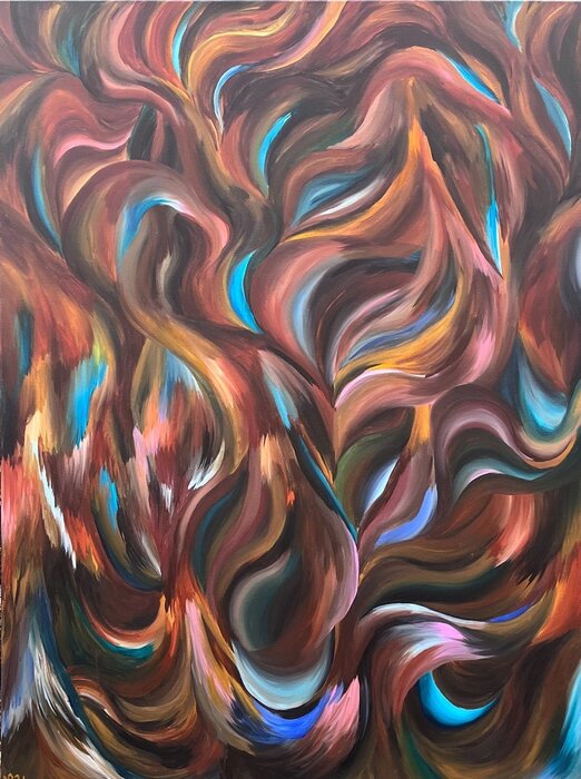 Beautifully Fleeting, 2021, acrylic on canvas, 48 x 36 in. / 121.92 x 91.44 cm.