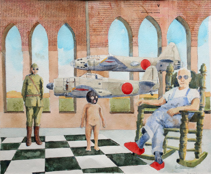 Dayroom/George, 2022, watercolor on paper, 20 x 24 in. / 50.8 x 60.96 cm.