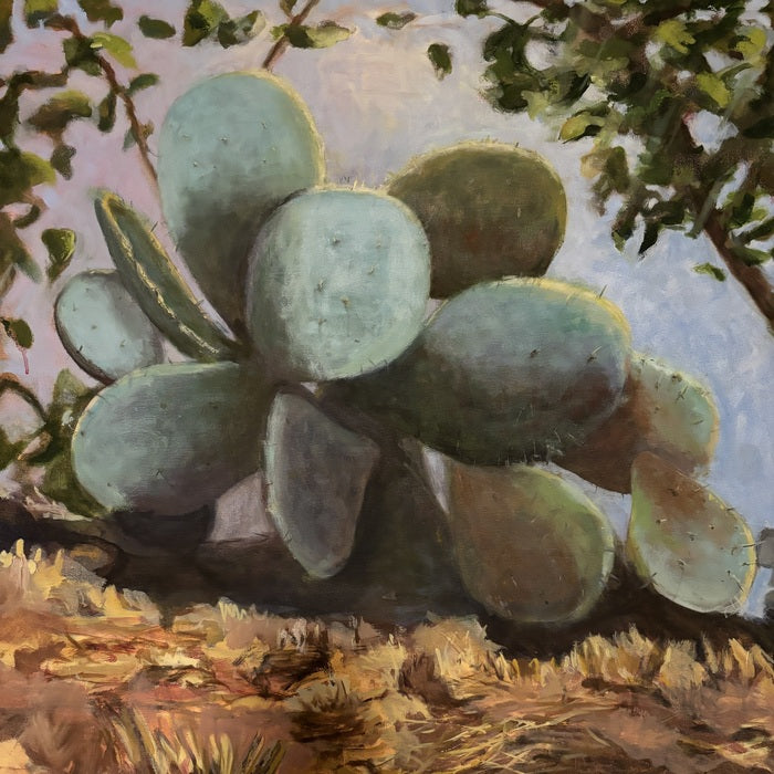 Blue Cactus, 2022, oil on canvas, 30 x 30 in. / 76.2 x 76.2 cm.