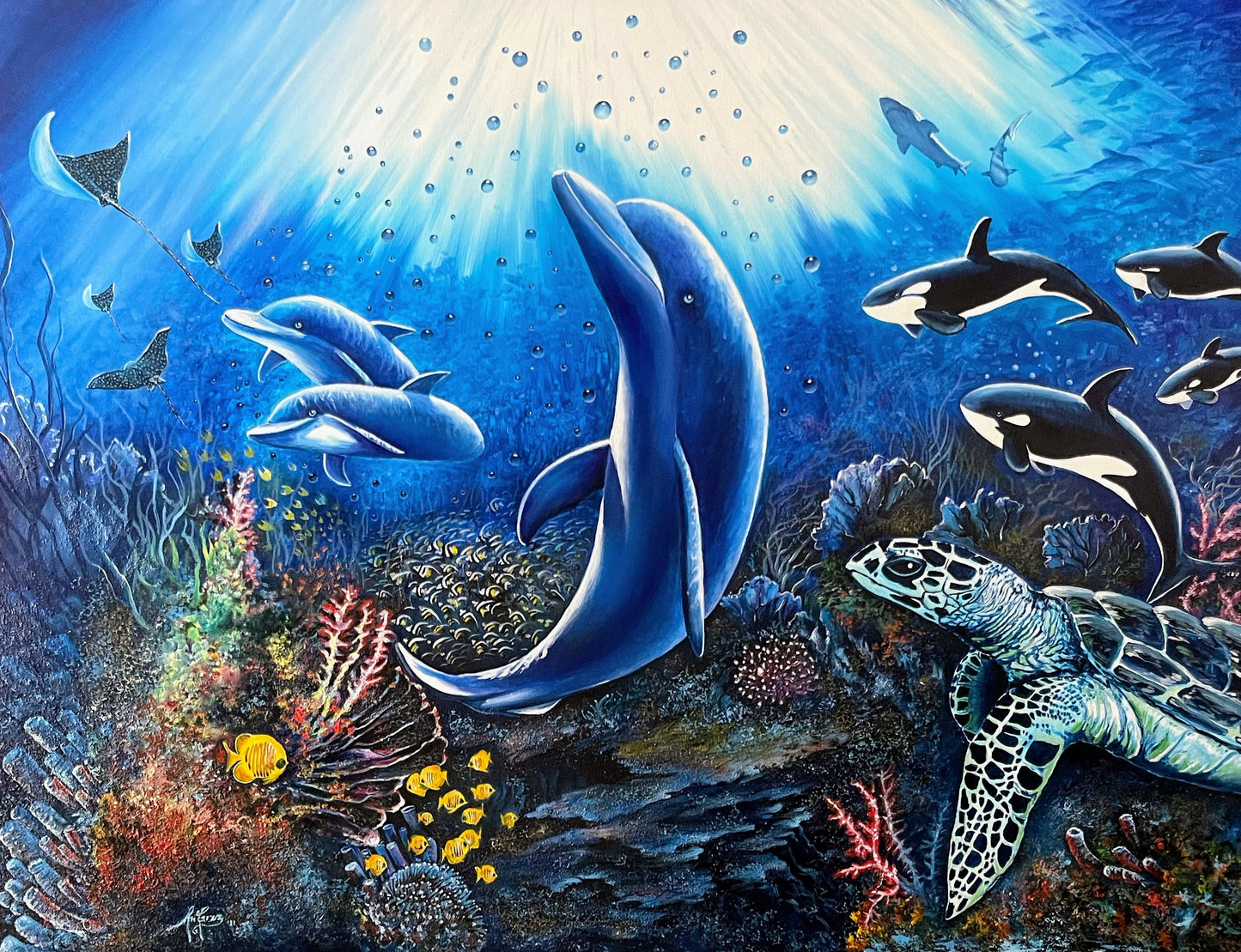 Blue Symphony, 2021, oil on canvas, 36 x 48 in. / 91.44 x 121.92 cm.