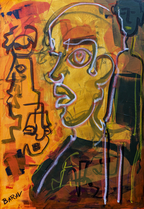 Boy, 2021, mixed media on canvas, 39 x 27 in. / 100 x 70 cm.