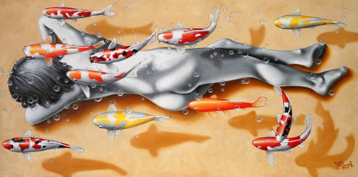 Breathe, 2017, oil on canvas, 18 x 36 in. / 45.72 x 91.44 cm.