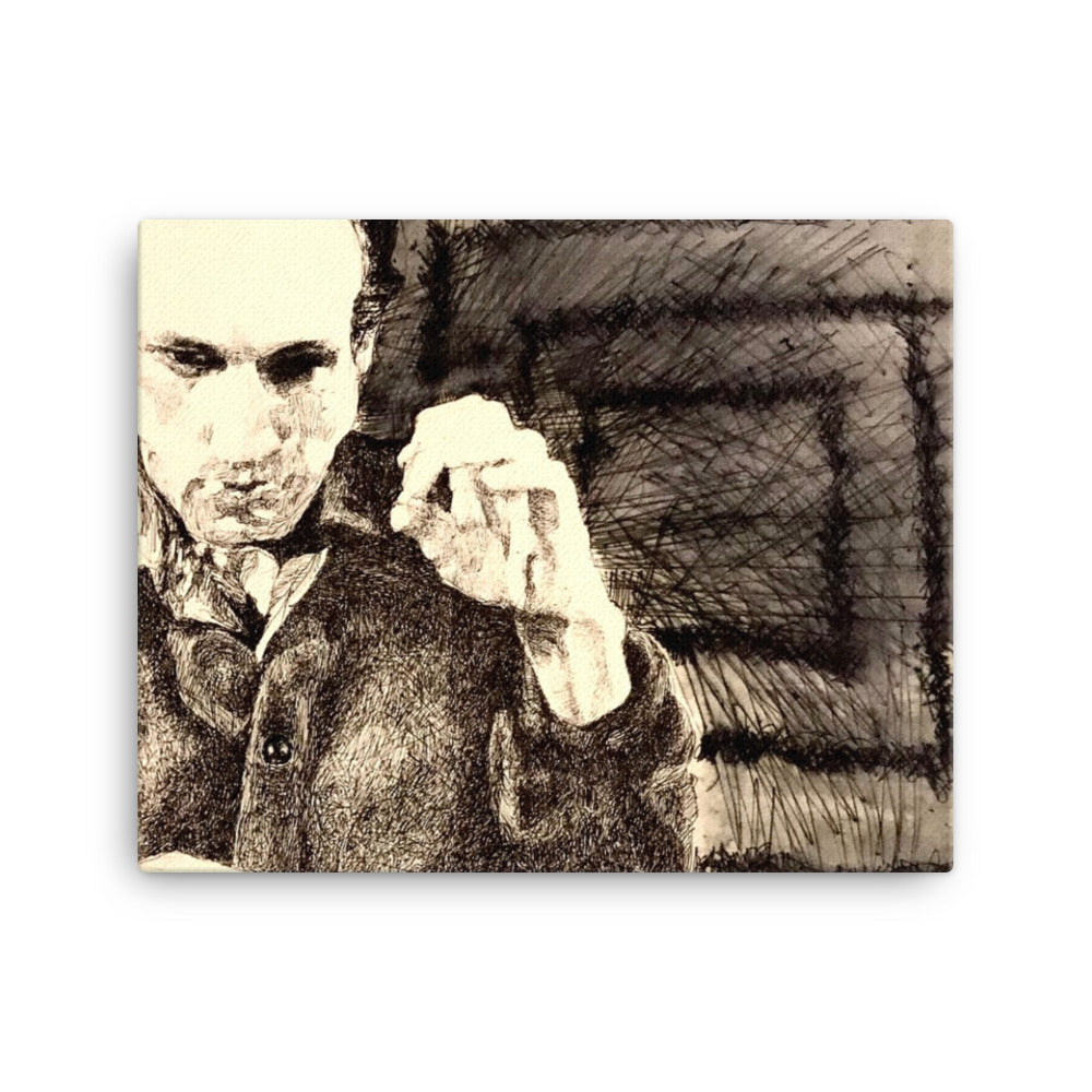 Catatonia, 2023, ink drawing on canvas print