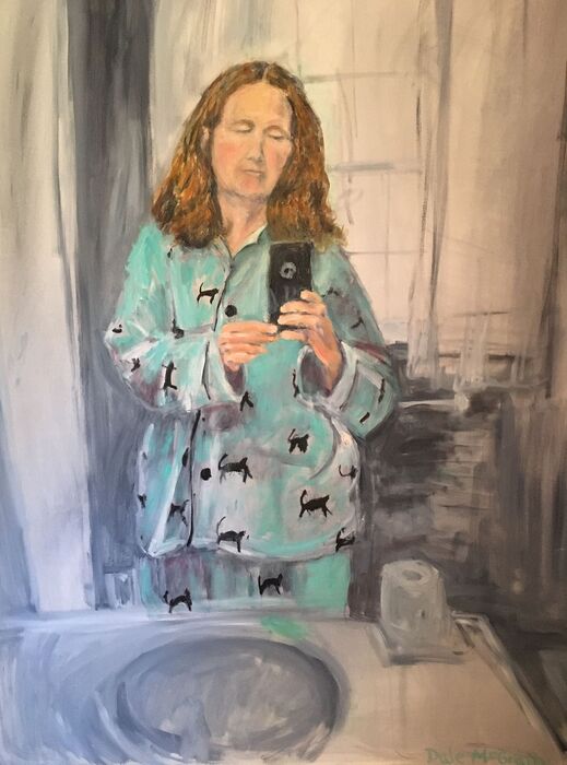 Cat Pajamas, 2020, oil on canvas, 48 x 36 in. / 121.92 x 91.44 cm.