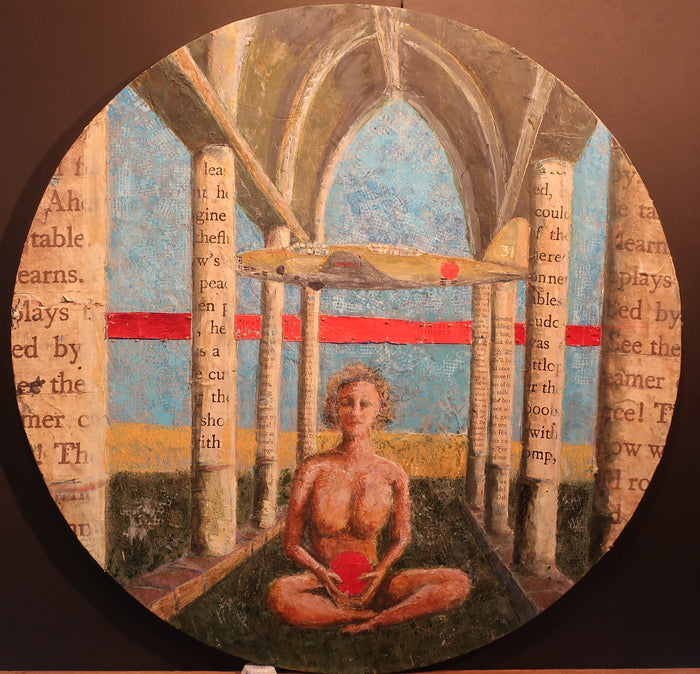 Cloisters/Sally, 2020, mixed media on wood panel, 30 x 30 in. / 76.2 x 76.2 cm.