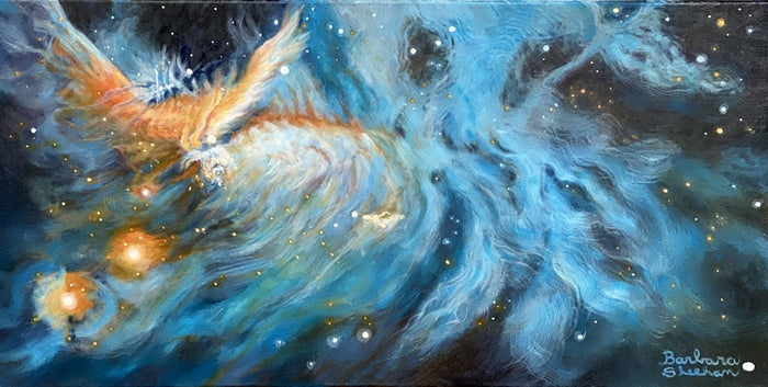 Creation, 2023, oil on canvas, 15 x 30 in. / 38.1 x 76.2 cm.