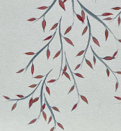 Cascading Leaves in Rose Tones, 2021, watercolor on watercolor paper, 18 x 24 in. / 45.72 x 60.96 cm.