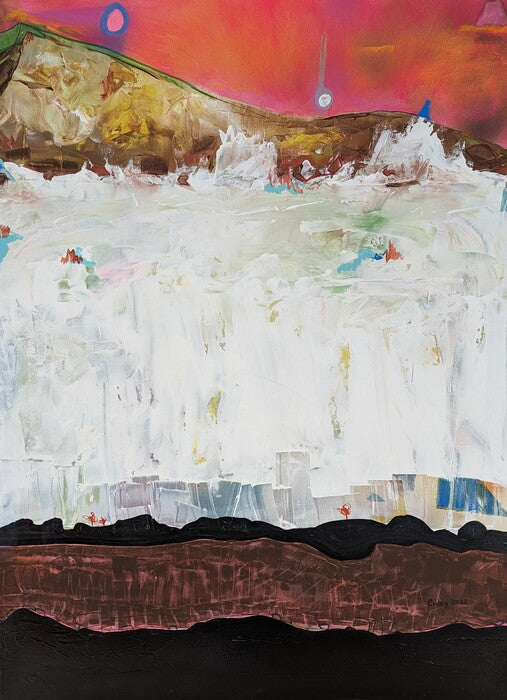 Down by the Muddy River, 2023, mixed media, 40 x 30 in. / 101.6 x 76.2 cm.