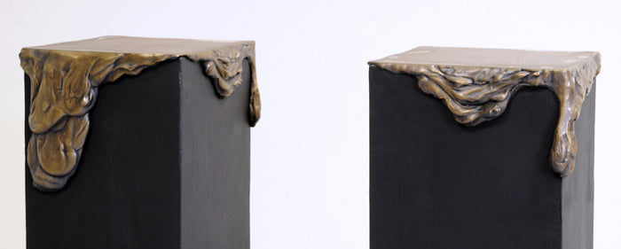 Drip/Drop (Pedestals), 2018, mixed media, 48 x 36 x 12 in. / 121.92 x 91.44 x 30.48 cm.