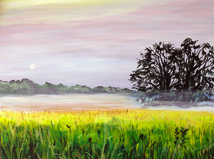 Early Morning Light, 2022, acrylic on wood panel, 18 x 24 in. / 45.72 x 60.96 cm.