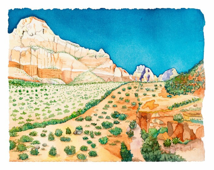 East Side (Capital Reef NP), 2021, watercolor on paper, 10 x 12 in. / 25.4 x 30.48 cm.