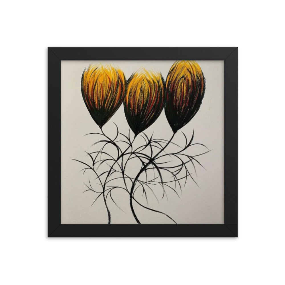 Entwined Bulbs, 2023, watercolor on framed paper print