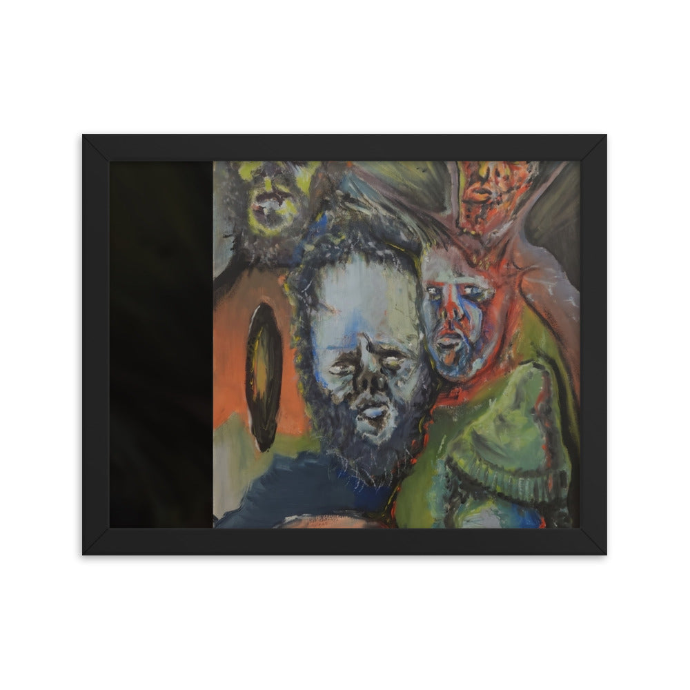 Boil, 2023, oil on canvas on framed paper print