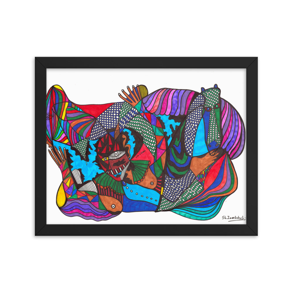 Circus, 2023, mixed media on framed paper print
