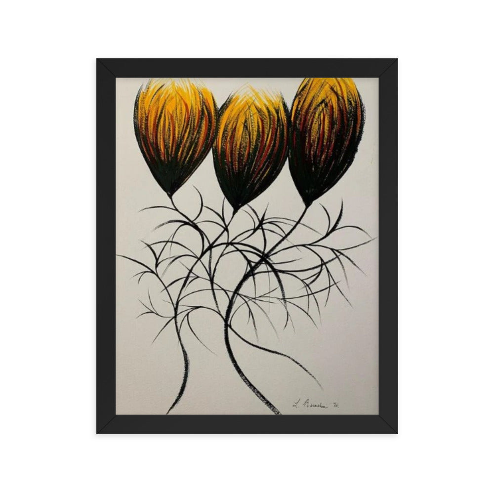 Entwined Bulbs, 2023, watercolor on framed paper print