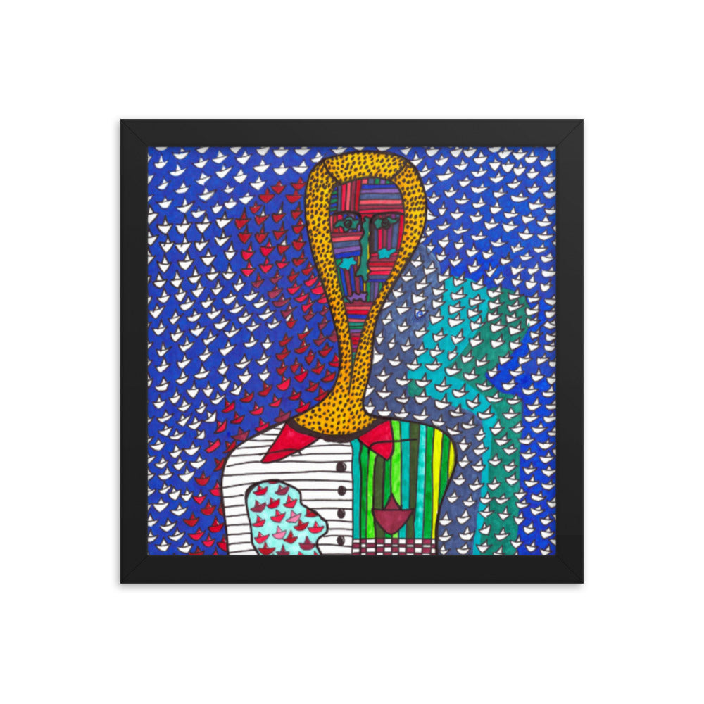 Decision, 2023, mixed media on framed paper print