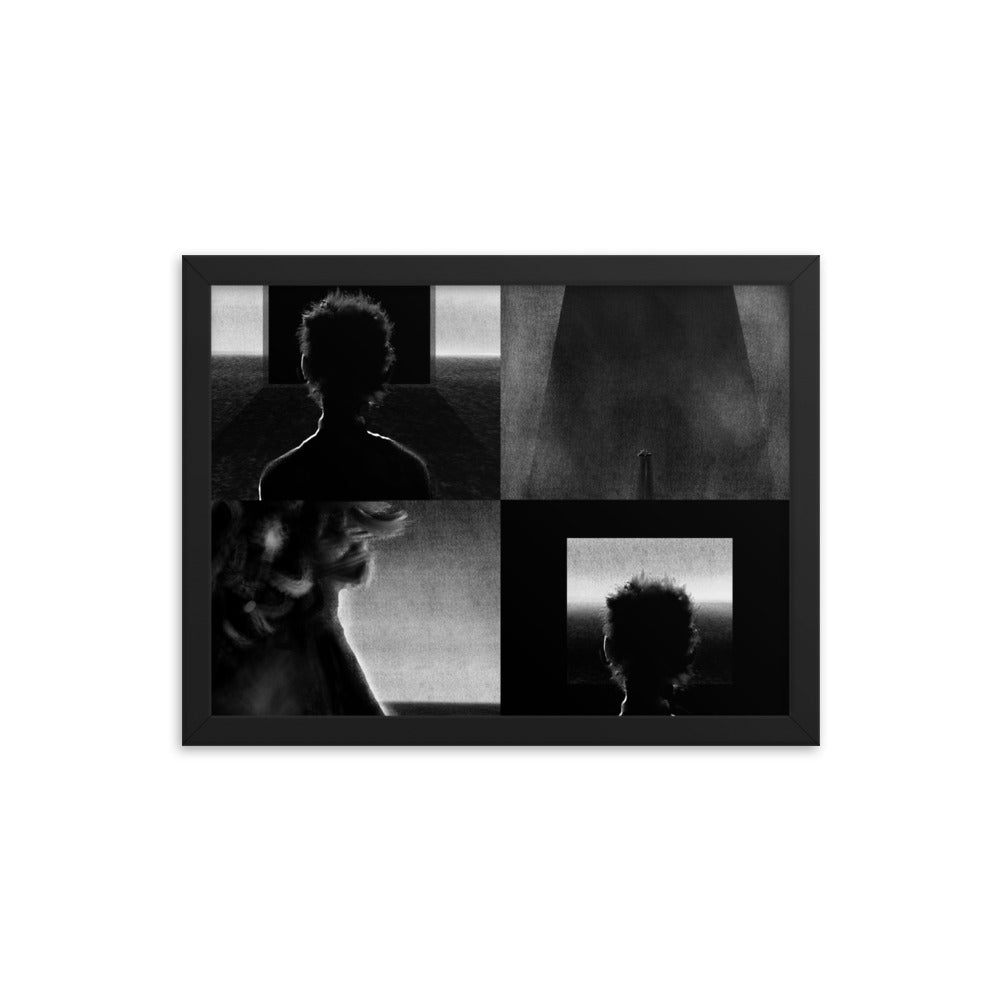 Alternate Ending, 2023, digital illustration on framed paper print