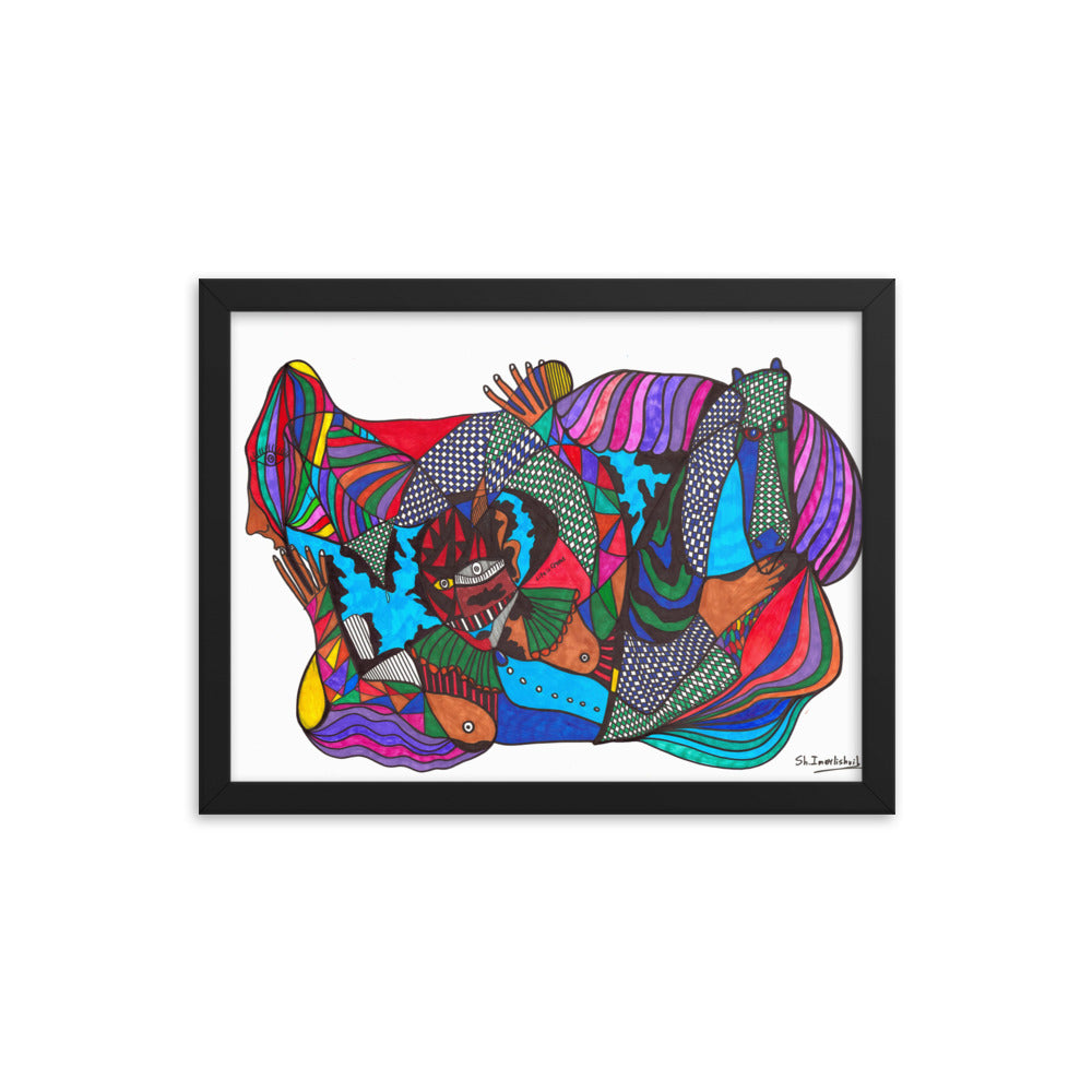 Circus, 2023, mixed media on framed paper print