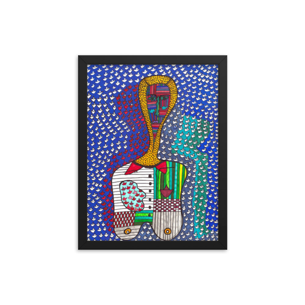 Decision, 2023, mixed media on framed paper print